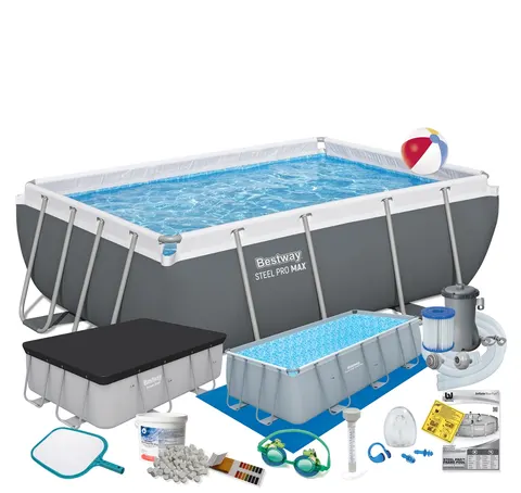 Basen stelażowy 282 x 196 x 84 cm BESTWAY z pompą nr kat 56629 - 15w1
