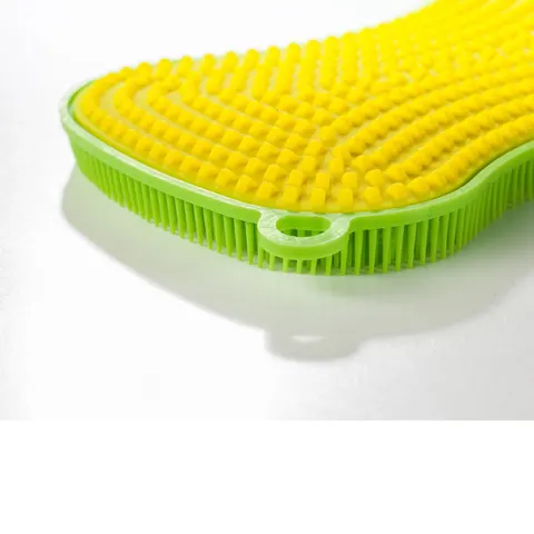 Myjka silikonowa Scrubby- Plus limonka/żółty