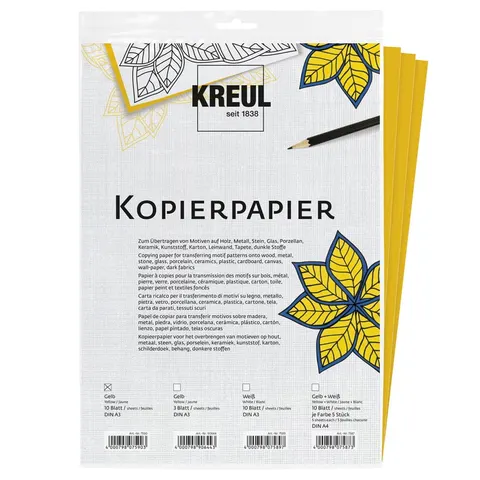 Żółty papier kopiujący na tkaniny Kreul A4
