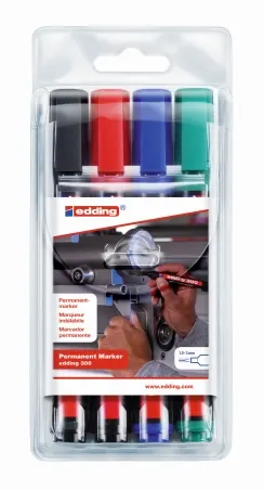 Marker permanentny okrągły E-300 komplet 4 kolory EDDING