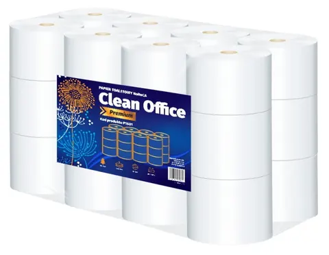 Papier toaletowy biały 24 rolki 3 warstwy Clean Office Premium 25m celuloza 100% HoReCa P1601