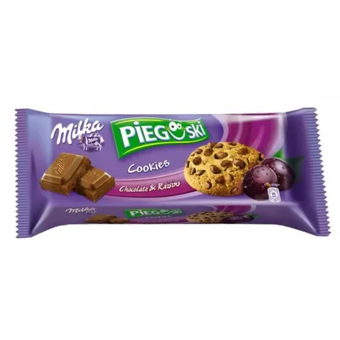 Ciastka Pieguski z czekoladą i rodzynkami 135g Milka