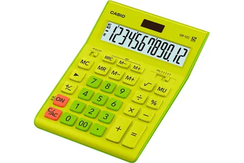 KALKULATOR CASIO GR-12C-GN BIUROWY LIMONKOWY