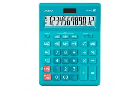 KALKULATOR CASIO GR-12C-LB BIUROWY JASNO NIEBIESKI