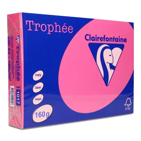 Papier ksero Trophee A4 160g 1017 różowy ciemny