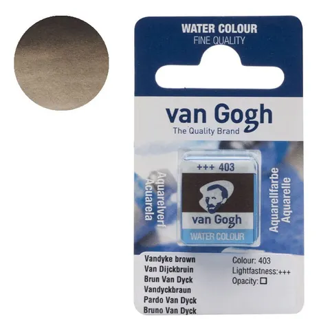 Farba akwarelowa półkostka Van Gogh - 403 Vandyke brown