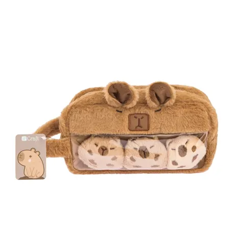 Piórnik pluszowy KAPIBARA 19x10x7cm z przypinkami DPCA-002 dpCraft