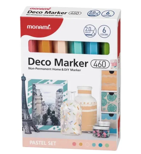 Markery Akrylowe Dekoracyjne Deco Marker B 460 6 Kolorów Pastelowe Monami