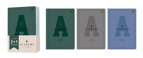 Zeszyt A5 60 kartek w kratkę M 90g ACADEMY Hybrid Deep (2+1 gratis) INTERDRUK