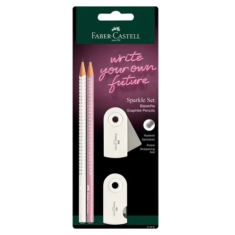 Zestaw Faber-Castell Sparkle & Sleeve - biały i różany