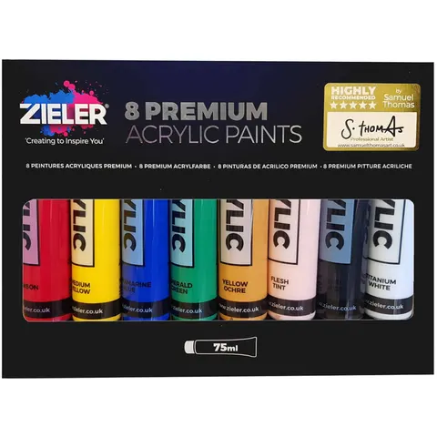 Zestaw farb akrylowych Zieler Premium 8x75 ml