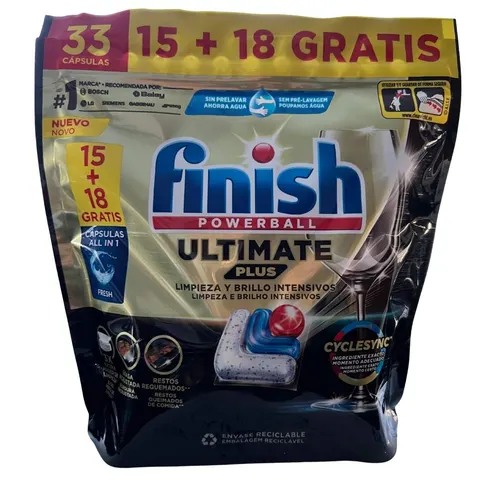 Finish Ultimate Plus 33 kapsułki – tabletki do zmywarki