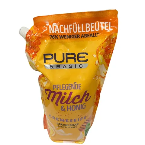 Pure & Basic Milch & Honig Cremeseife –1l zapas