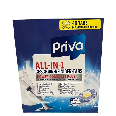 Priva All-in-1 Power Complete Plus Tabletki do Zmywarki 40 szt.