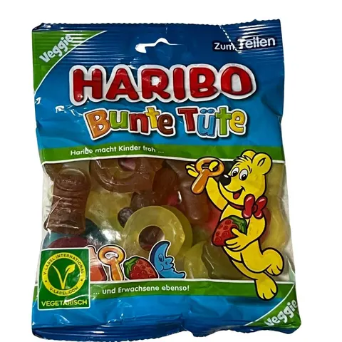 HARIBO Bunte Tüte 175 g – żelki owocowe wegetariańskie
