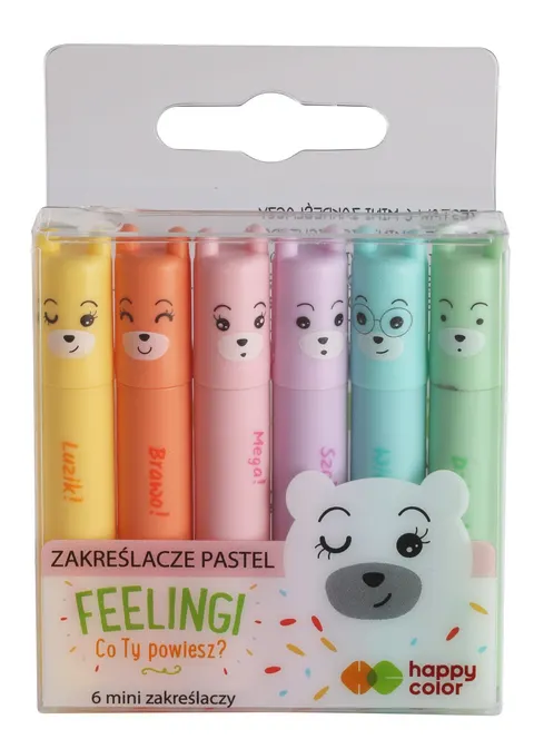 Zakreślacze PASTEL mini "Feelingi" HAPPY COLOR