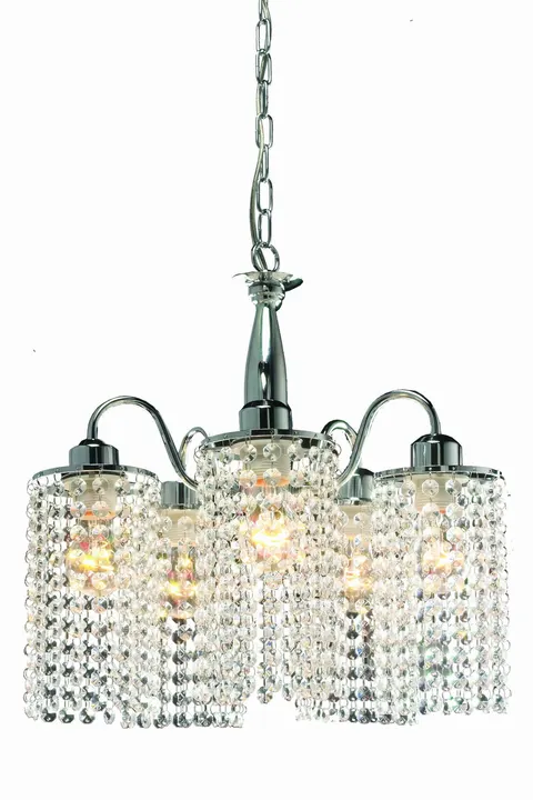 Żyrandol BRIGHT STAR z eleganckimi kryształowymi kloszami 5xE27 LP-812/5P Light Prestige