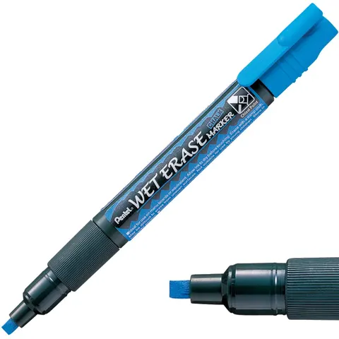 Marker kredowy ścierany na mokro ścięty 4,3mm PENTEL SMW-26 niebieski
