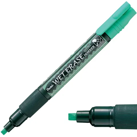 MARKER KREDOWY ŚCIERANY NA MOKRO ŚCIĘTY 4,3mm PENTEL SMW-26 OKRĄGŁY ZIELONY
