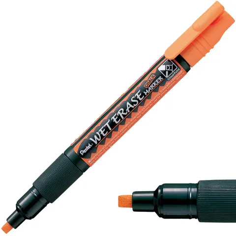 Marker kredowy ścierany na mokro ścięty 4,3mm PENTEL SMW26 pomarańczowy 1szt.