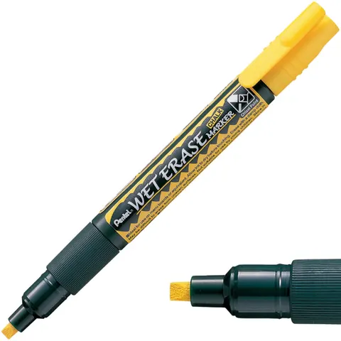 Marker kredowy ścierany na mokro ścięty 4,3mm PENTEL SMW26 żółty 1szt.