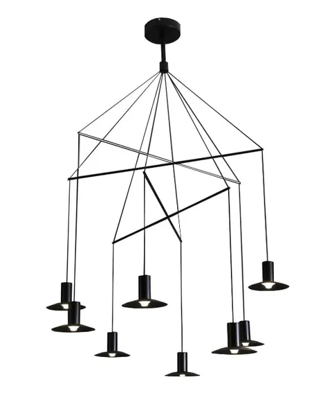 Lampa wisząca HAT czarna LP-1661/8P BK Light Prestige