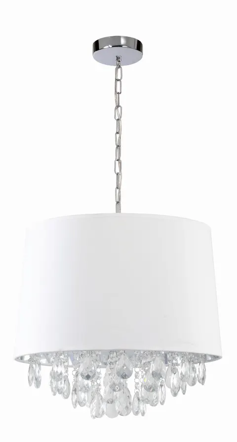 Lampa wisząca VIGO biała kryształki LP-0412/1P WH Light Prestige