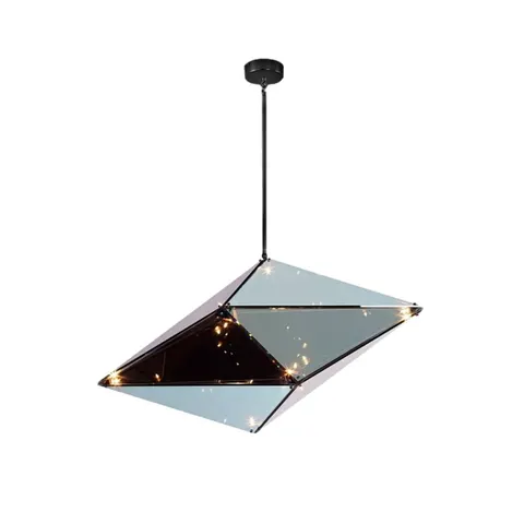 Lampa wisząca KONSTELACJA z poziomym dymionym szklanym kloszem LP-056/1P BK Light Prestige