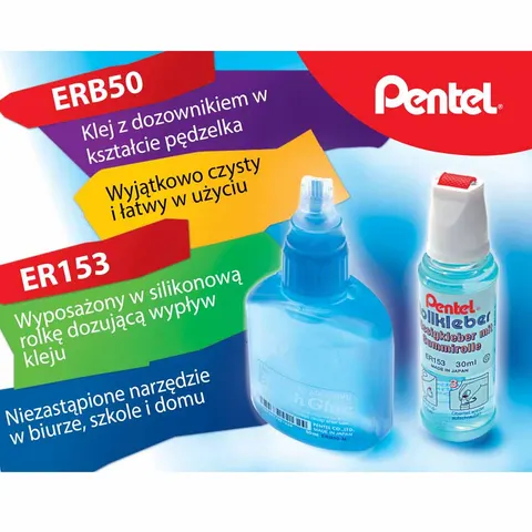 KLEJ W PŁYNIE 30ML ER153 Z GUMOWA ROLKA PENTEL