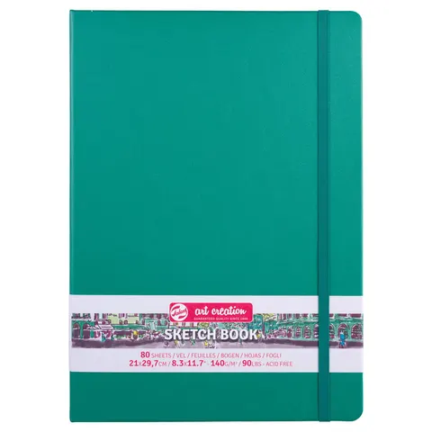 Szkicownik A4 TALENS Art Creation - 140 g/m² - zielony - 80 ark.
