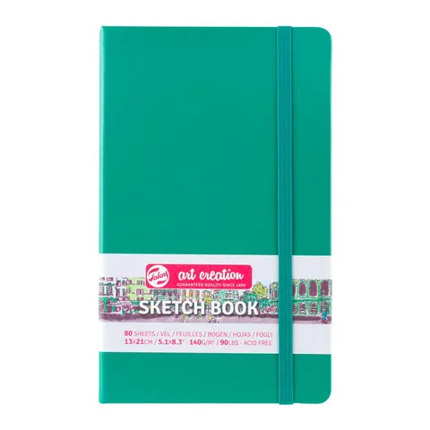 Szkicownik Talens Art Creation 13x21 cm zielony (Forest Green) – 80 arkuszy, papier 140 g/m2