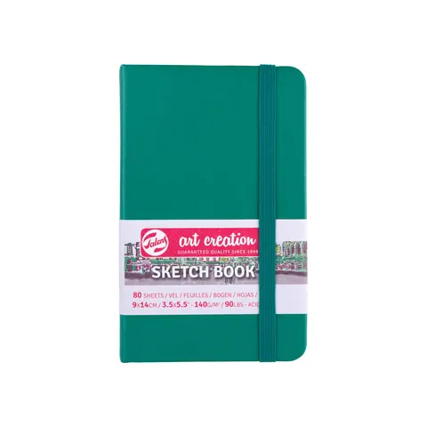 Szkicownik Talens Art Creation forest green 9x14 cm, papier ecru 140 g, 80 kartek