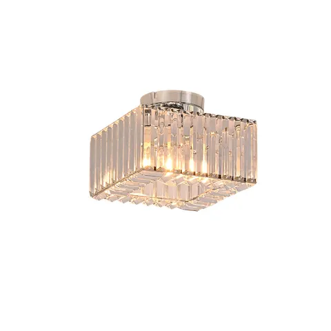 Elegancki plafon VETRO chrom, szklany klosz na E27 LP-2910/1C CH square Light Prestige