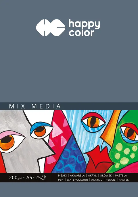 Blok Happy Color Mix Media - A5, 200 g, 10 ark.