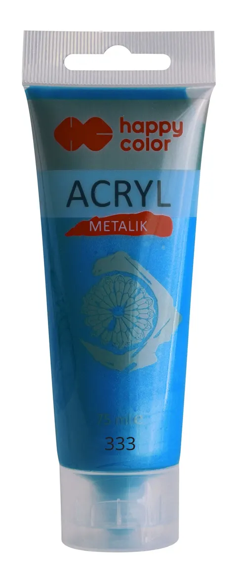 Farba akrylowa 75ml, granatowy metalik, Happy Color NR 333