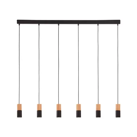 Lampa wisząca ELIT BLACK/WOOD - 6312