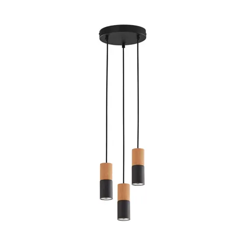 Lampa wisząca ELIT BLACK/WOOD - 6310