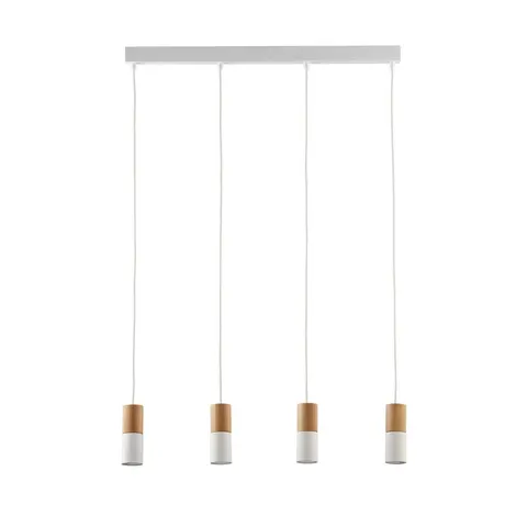Lampa wisząca ELIT WHITE/WOOD - 6307