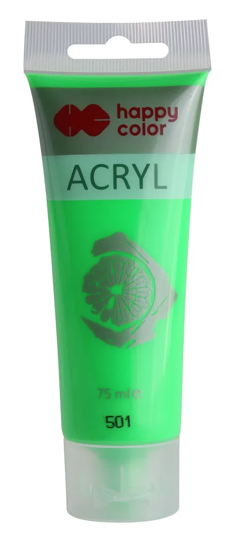 Farba akrylowa Happy Color 75 ml - 501 Fluo zielony