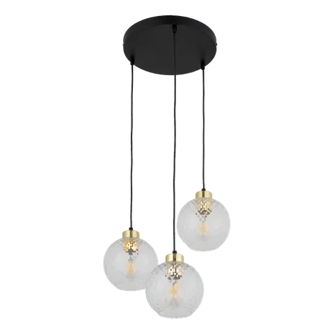 Stylowa lampa wisząca DEVON z dekoracyjnymi szklanymi kloszami 3xE27 - 4586