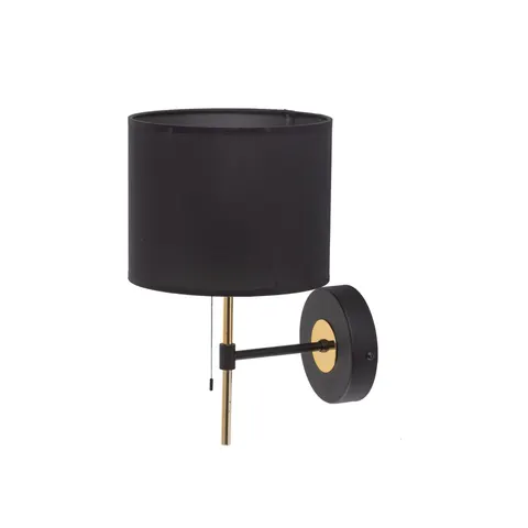 Ścienna lampa do sypialni LORD z czarnym kloszem na E27 - 4672
