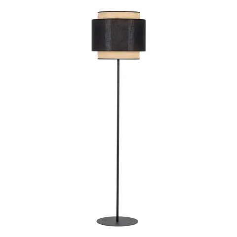 Lampa podłogowa BOHO NEW 1 - punktowa Czarny / słomkowy - 5483
