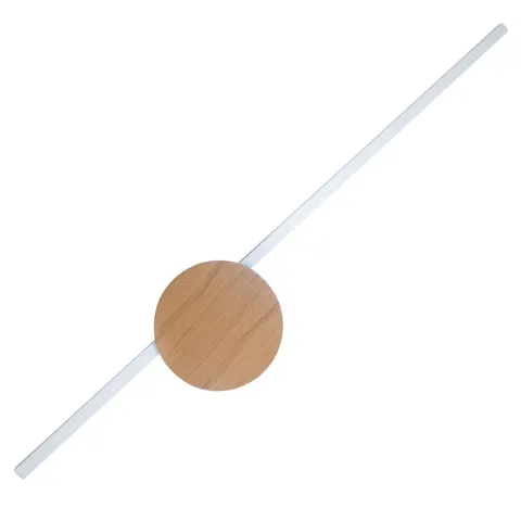 Lampa ścienna JAVA LED drewniane elementy biały do salonu - 1440