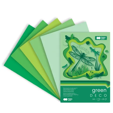 Blok Deco Happy Color Green - A4, 170 g, 20 ark., 5 kol.