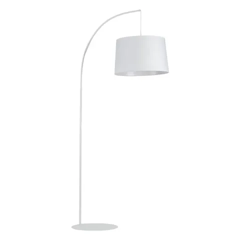 Elegancka lampa podłogowa ORTA z białym kloszem do salonu, E27 - 5416