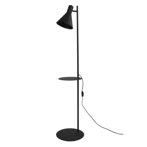 Lampa podłogowa czarna z półką 138cm JUMP 1xE27 - 5864