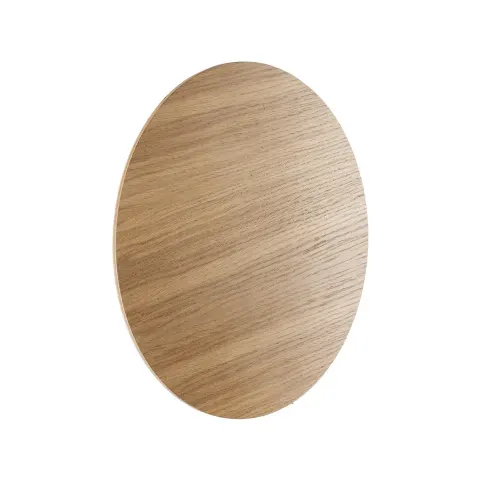 Płaski, okrągły kinkiet z jasnego drewna 40cm średnicy do salonu LUNA 4xG9 - 5449