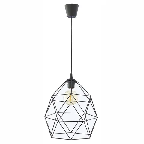 Lampa wisząca z drucianym kloszem czarna E27 GALAXY BLACK 1 PŁ - 3455