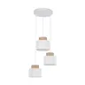 Biała lampa wisząca z trzema abażurami do wnętrz boho chic 3xE27 DUO - 2594