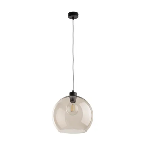 Lampa wisząca szkło kolor topaz E27 śr. 30cm CUBUS - 4970